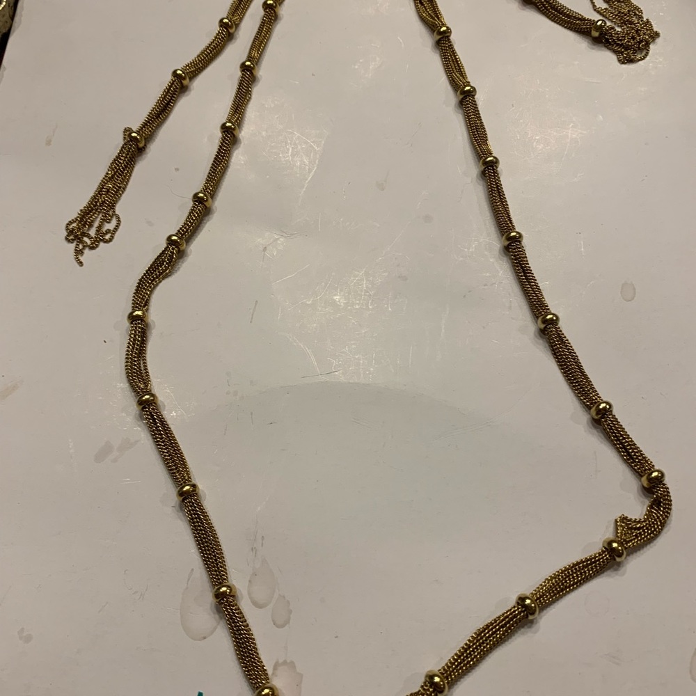 Vintage Gold Beaded Strand Necklace. - Picture 3 of 5